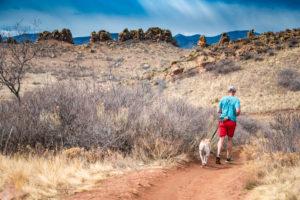 person running on trail