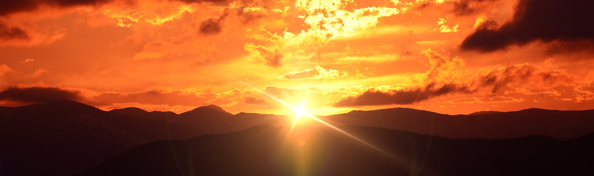 sunset over mountains