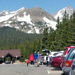 Crowded parking lot in Colorado