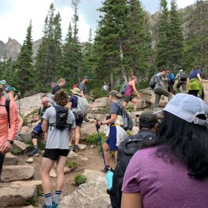 Busy trail at Rocky Mountain National Park