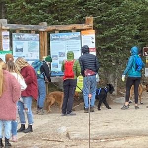 Crowded trailhead in Colorado